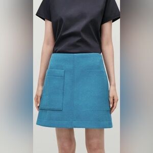 COS aqua blue wool skirt , sz 34 (4)